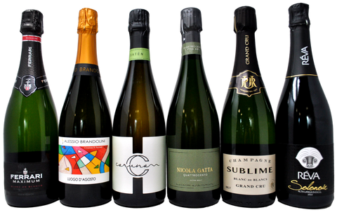 CHAMPAGNE VS ALTA LANGA VS FRANCIACORTA VS TRENTO VS OLTREPÒ VS OUTSIDE - TASTING BOX 6 BOTTIGLIE