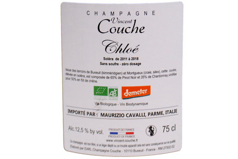 CHAMPAGNE BIO BRUT NATURE "CHLOÉ" - VINCENT COUCHE