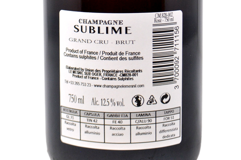 CHAMPAGNE GRAND CRU BRUT ROSÉ "SUBLIME" - LE MESNIL
