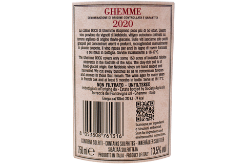 GHEMME DOCG 2020 - TORRACCIA DEL PIANTAVIGNA