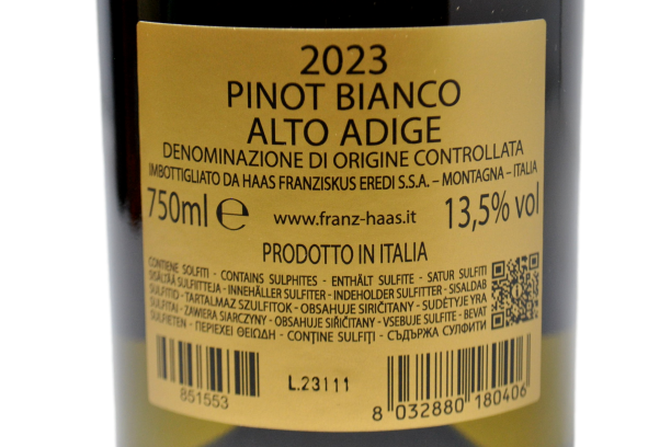 ALTO ADIGE DOC PINOT BIANCO "LEPUS" 2023 - FRANZ HAAS