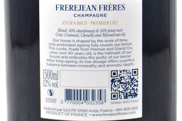 CHAMPAGNE À AVIZE EXTRA BRUT PREMIER CRU MAGNUM - FREREJEAN FRÈRES