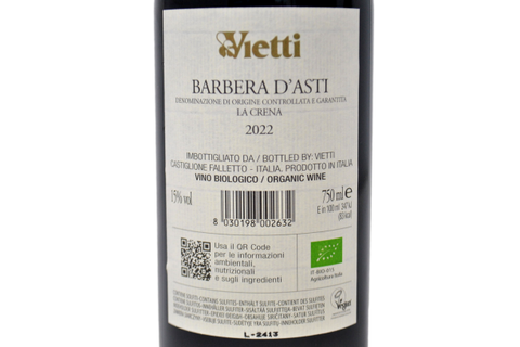 BARBERA D'ASTI BIO DOCG "LA CRENA" 2022 - VIETTI