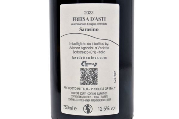 FREISA D'ASTI DOCG "SARASINO" 2023 - LA VEDETTA WINES