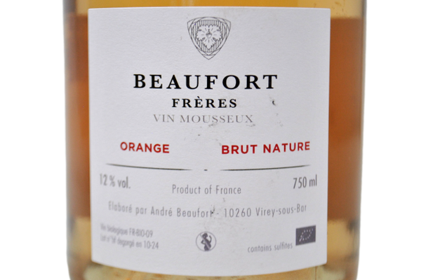VIN MOUSSEUX ORANGE BRUT NATURE "FRERES"- ANDRE BEAUFORT