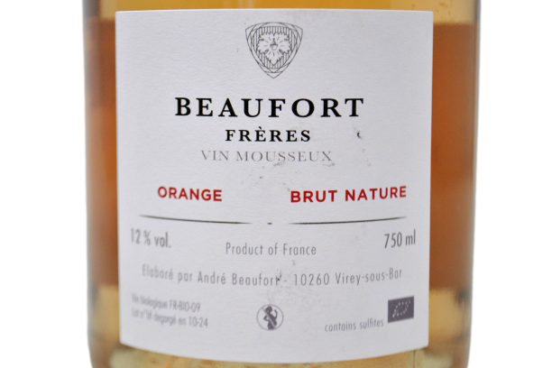 VIN MOUSSEUX ORANGE BRUT NATURE "FRERES"- ANDRE BEAUFORT