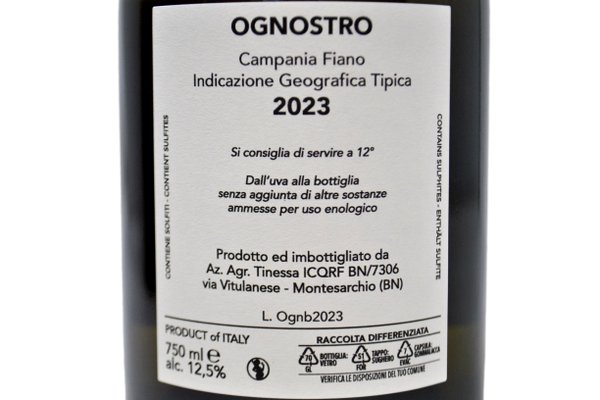 CAMPANIA FIANO IGT "OGNOSTRO" 2023 - MARCO TINESSA