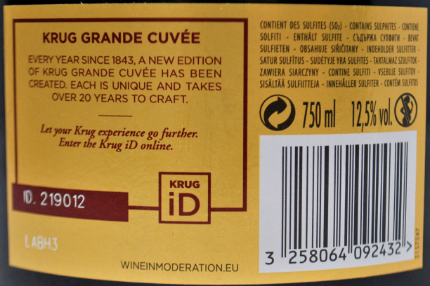 Champagne Brut Grand Cuvée "168eme édition" (Nude) - Krug