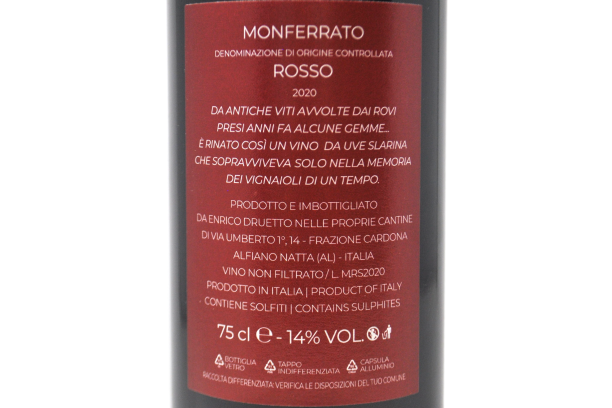 MONFERRATO ROSSO "ETICHETTA ROSSA" DOC 2020 - ENRICO DRUETTO