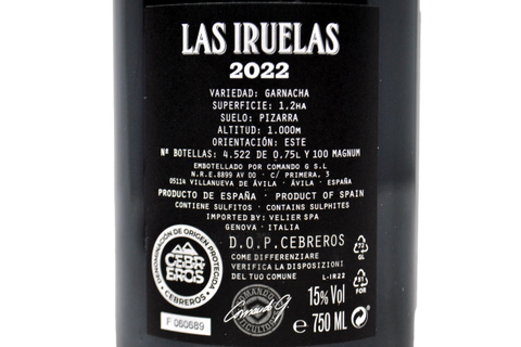 VINO DE PARCELA "LAS IRUELAS" 2022 - COMANDO G