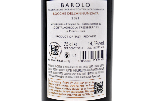 BAROLO DOCG "ROCCHE DELL'ANNUNZIATA" 2021 - TREDIBERRI