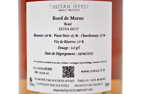CHAMPAGNE ROSÉ EXTRA BRUT "BORD DE MARNE" - TRISTAN HYEST
