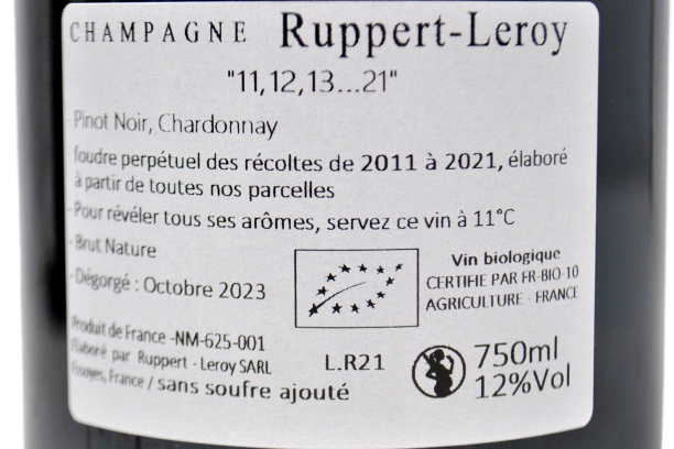 CHAMPAGNE BRUT NATURE BIO "11,12,13...21" - RUPPERT-LEROY