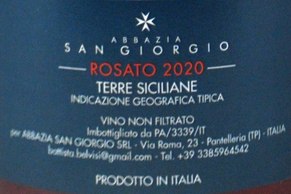 TERRE SICILIANE IGT ROSATO NON FILTRATO "CLOÉ" 2020 - ABBAZIA SAN GIORGIO