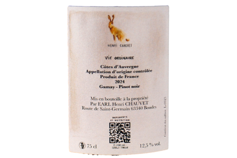 CÔTES D'AUVERGNE AOC GAMAY E PINOT NOIR "VIE ORDINAIRE" 2024 - HENRI CHAUVET
