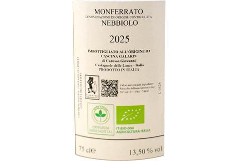 MONFERRATO NEBBIOLO DOC BIO "MATOT" 2025 - CASCINA GALARIN