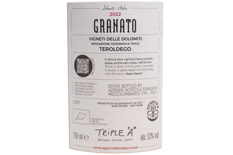 VIGNETI DELLE DOLOMITI IGT TEROLDEGO "GRANATO" 2022 - FORADORI