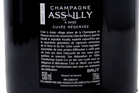 CHAMPAGNE GRAND CRU À AVIZE BLANC DE BLANCS BRUT "CUVÉE RÉSERVÉE" MAGNUM - ASSAILLY