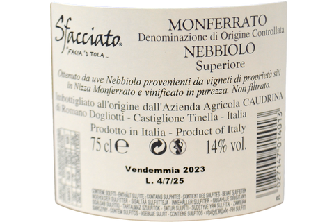 MONFERRATO NEBBIOLO SUPERIORE "SFACCIATO FACIA 'D TOLA" 2023 - AZIENDA AGRICOLA CAUDRINA
