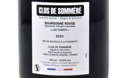 BOURGOGNE ROUGE "LES FORÊTS" 2023 - CLOS DE SOMMÉRÉ