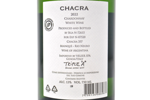 CHARDONNAY PATAGONIA "CHACRA" 2022 - BODEGA CHACRA