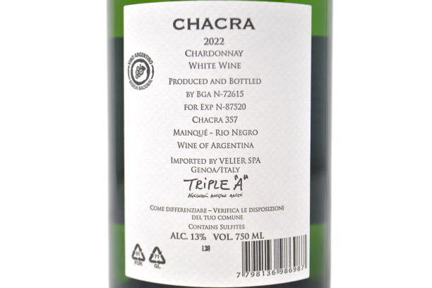 CHARDONNAY PATAGONIA "CHACRA" 2022 - BODEGA CHACRA