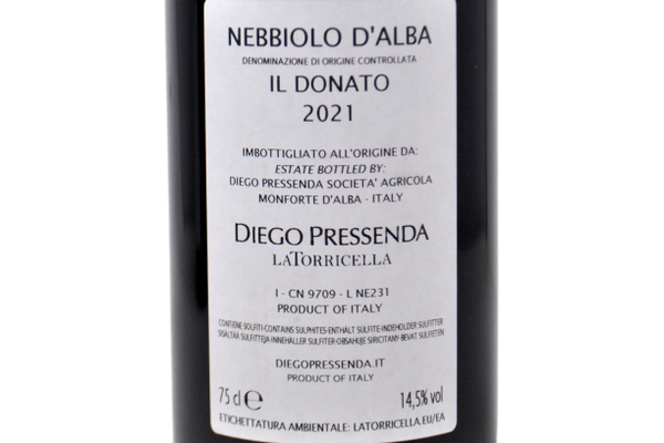 NEBBIOLO D'ALBA DOC "IL DONATO" 2021 - DIEGO PRESSENDA