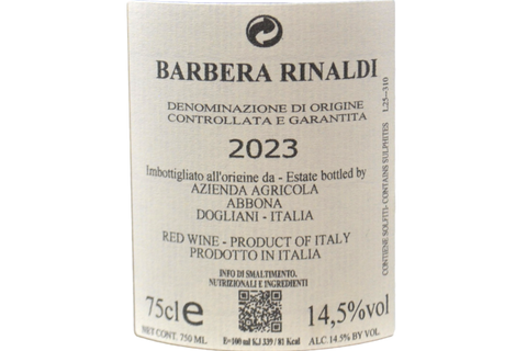 BARBERA D'ALBA DOC "RINALDI" 2023 - MARZIANO ABBONA