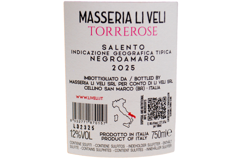 NEGROAMARO DEL SALENTO IGT ROSATO "TORREROSE" 2025 - MASSERIA LI VELI