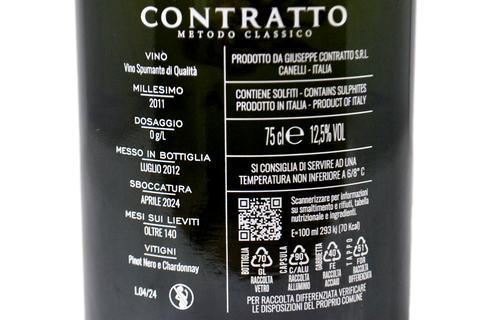 METODO CLASSICO PAS DOSE' LIMITED EDITION "140" 2011 - CONTRATTO (1380 BOTTIGLIE PRODOTTE)