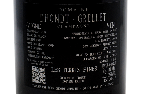 CHAMPAGNE PREMIER CRU EXTRA BRUT BLANC DE BLANCS "LES TERRES FINES" - DHONDT-GRELLET