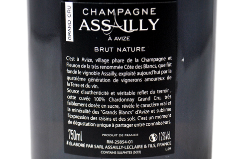 CHAMPAGNE GRAND CRU À AVIZE CUVÉE BRUT NATURE - ASSAILLY
