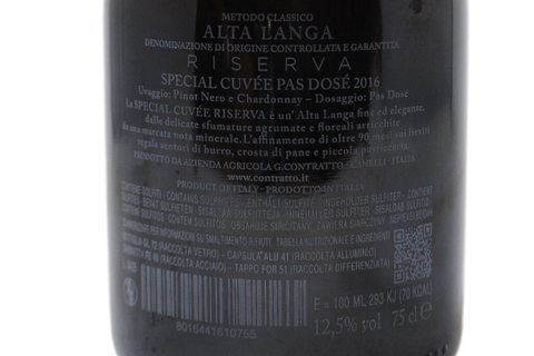 ALTA LANGA DOCG RISERVA PAS DOSÉ "SPECIAL CUVÉE" 2016 - CONTRATTO