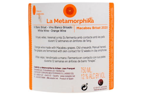 MACABEU ORANGE WINE "METAMORPHIKA" 2020 - COSTADOR