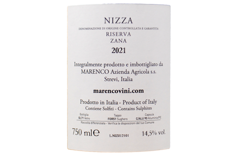 NIZZA RISERVA DOCG  "ZANA" 2021 - MARENCO