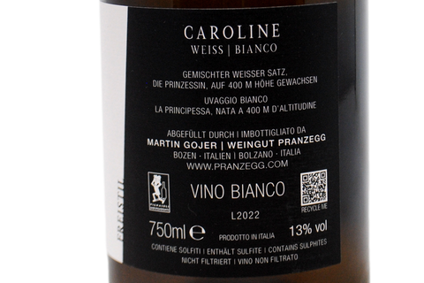ALTO ADIGE BIANCO "CAROLINE" 2022 - WEINGUT PRANZEGG