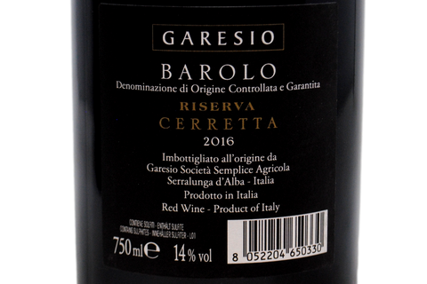 BAROLO RISERVA DOCG "CERRETTA" 2016 - GARESIO