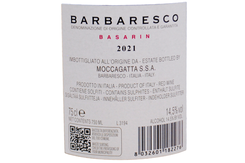 BARBARESCO DOCG "BASARIN" 2021 - MOCCAGATTA