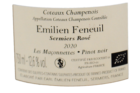 COTEAUX CHAMPENOIS BIO A SERMIERS ROSÉ  "LES MAÇONNETTES" 2020 - EMILIEN FENEUIL