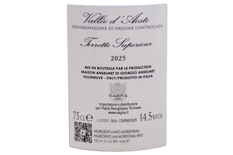 VALLEE D'AOSTE TORRETTE SUPÉRIEUR DOC 2025 - ANSELMET