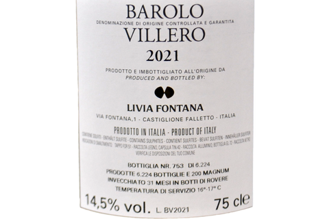 BAROLO DOCG "VILLERO" 2021 - LIVIA FONTANA