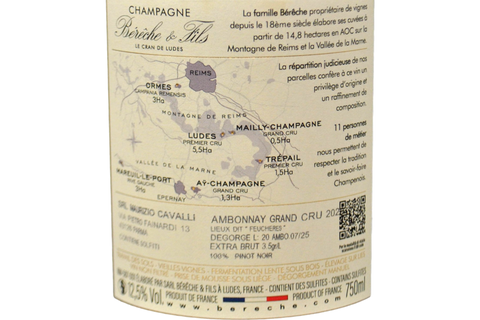 CHAMPAGNE EXTRA BRUT GRAND CRU BLANC DE NOIR "AMBONNAY" 2015 - BERECHE &amp; FILS