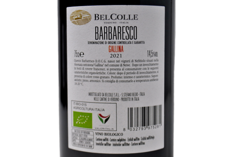 BARBARESCO DOCG "GALLINA" 2021 - BELCOLLE