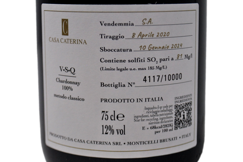 METODO CLASSICO EXTRA BRUT "CUVEE 36" - CASA CATERINA