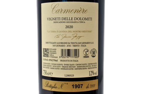 VIGNETI DELLE DOLOMITI IGT "CARMENERE" 2020 - TENUTA SAN LEONARDO