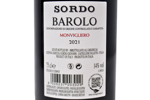 BAROLO DOCG "MONVIGLIERO" 2021 - SORDO