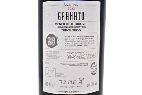 VIGNETI DELLE DOLOMITI IGT TEROLDEGO "GRANATO" 2022 - FORADORI