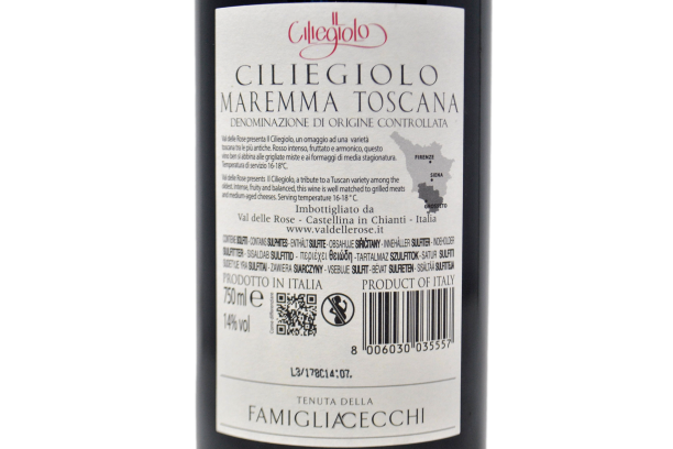 MAREMMA TOSCANA CILIEGIOLO DOC "IL CILIEGIOLO" 2020 - VAL DELLE ROSE
