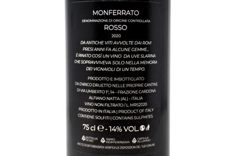MONFERRATO ROSSO "ETICHETTA NERA" DOC 2020 - ENRICO DRUETTO