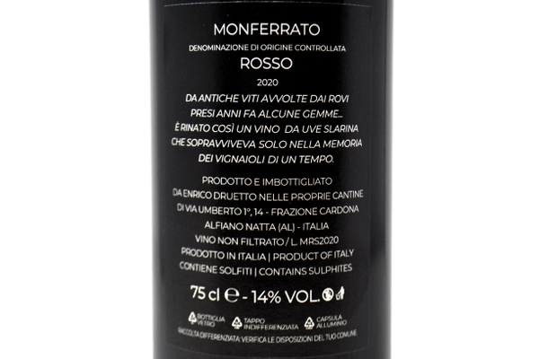 MONFERRATO ROSSO "ETICHETTA NERA" DOC 2020 - ENRICO DRUETTO
